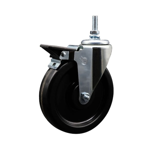 6 Inch Phenolic 12 MM Threaded Stem Caster with Brake